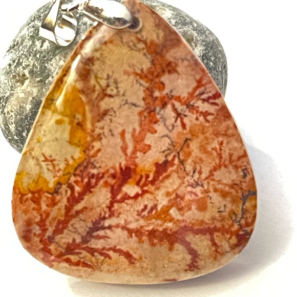 Natural Picture Jasper Pendant Crystal Gemstone Natural Stone - Picture 1 of 6